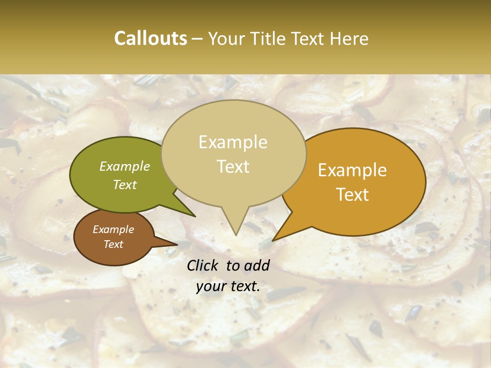 A Close Up Of A Plate Of Food With Potatoes PowerPoint Template