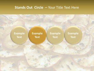 A Close Up Of A Plate Of Food With Potatoes PowerPoint Template
