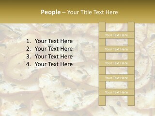 A Close Up Of A Plate Of Food With Potatoes PowerPoint Template