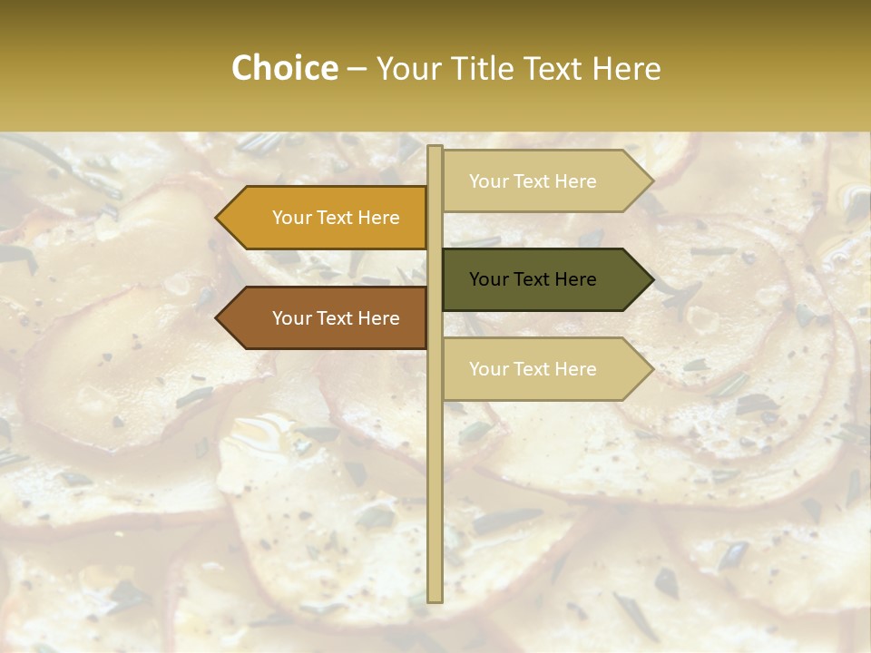 A Close Up Of A Plate Of Food With Potatoes PowerPoint Template