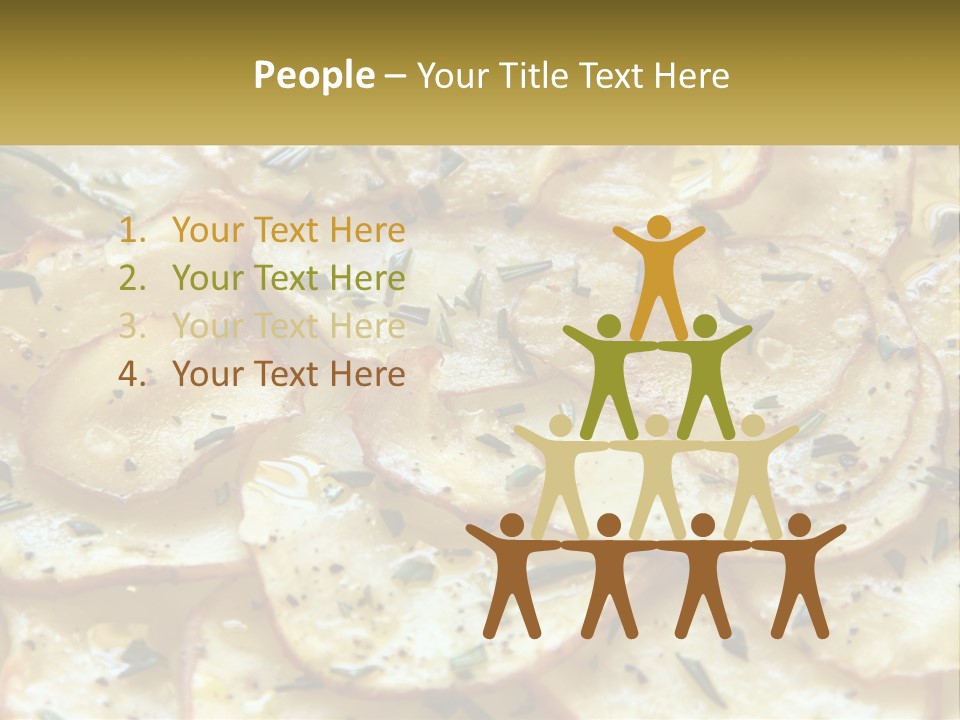 A Close Up Of A Plate Of Food With Potatoes PowerPoint Template