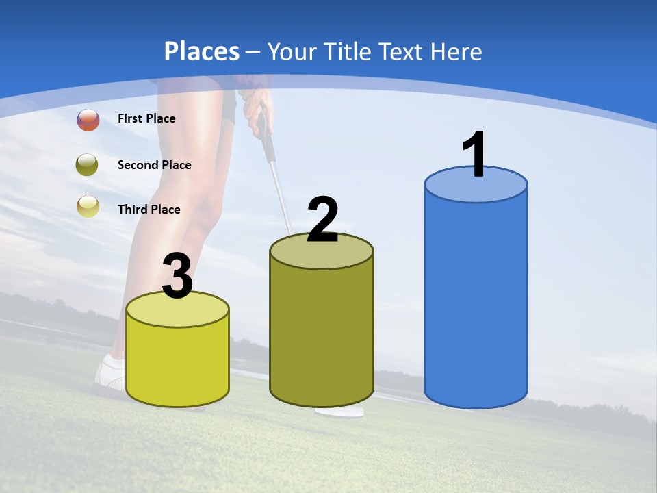 A Woman Putting A Golf Ball On The Green PowerPoint Template