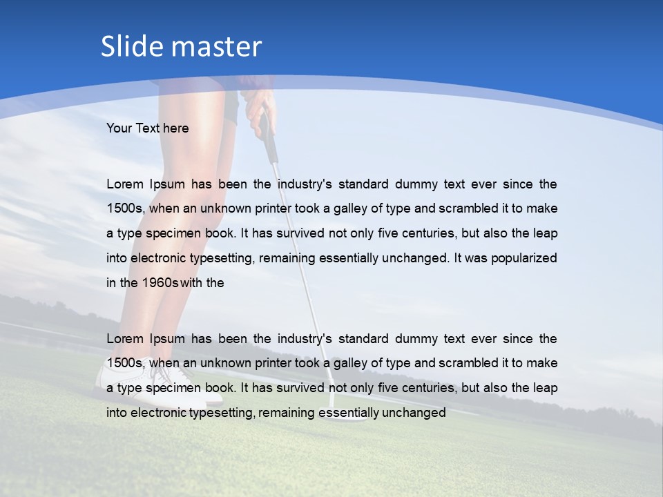 A Woman Putting A Golf Ball On The Green PowerPoint Template