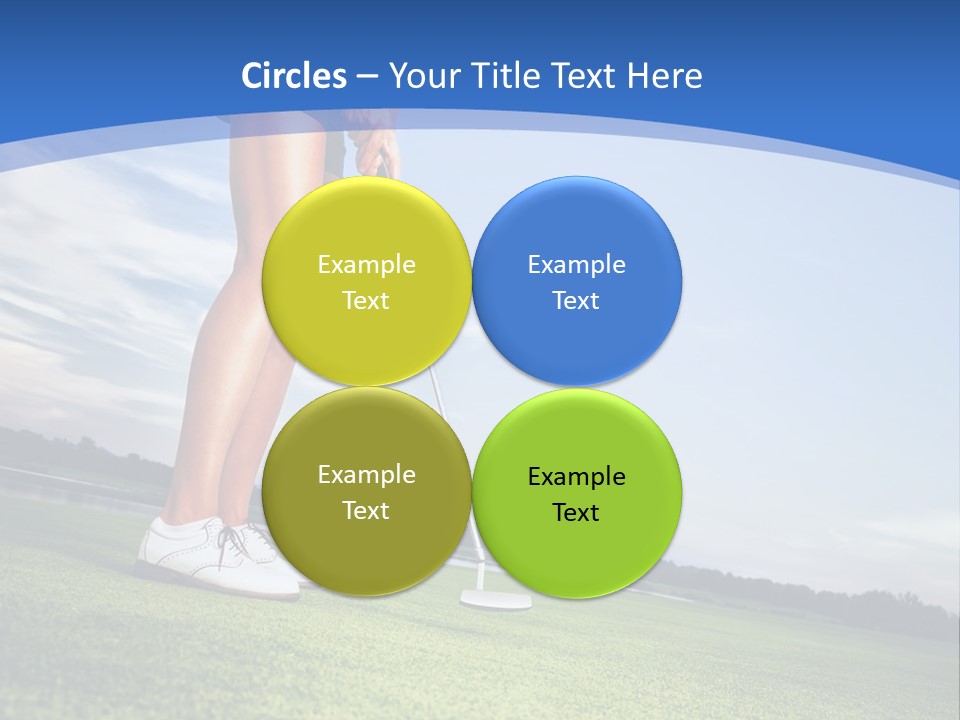 A Woman Putting A Golf Ball On The Green PowerPoint Template