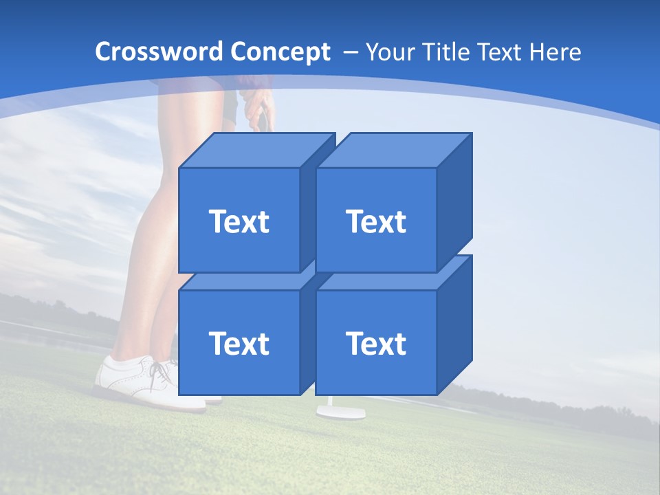 A Woman Putting A Golf Ball On The Green PowerPoint Template