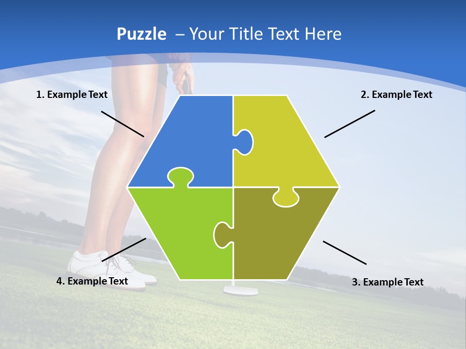 A Woman Putting A Golf Ball On The Green PowerPoint Template