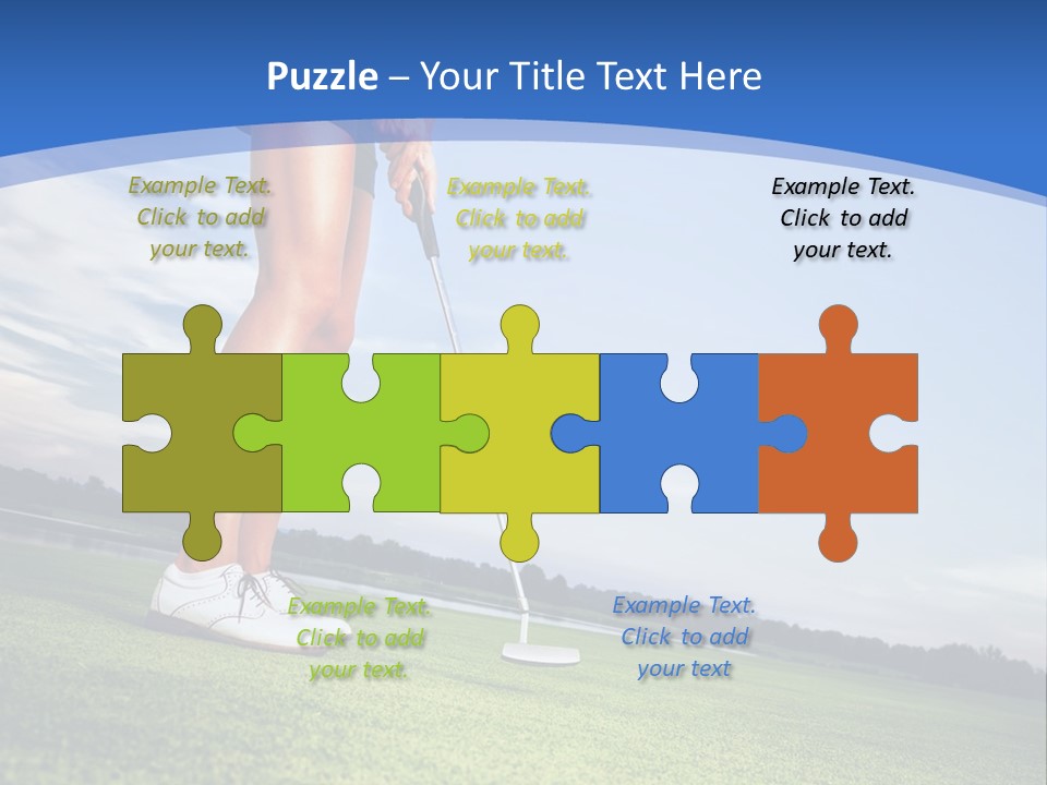 A Woman Putting A Golf Ball On The Green PowerPoint Template