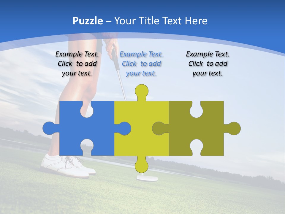 A Woman Putting A Golf Ball On The Green PowerPoint Template