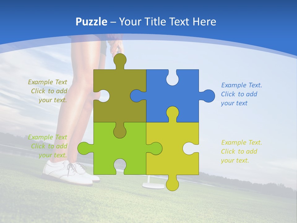 A Woman Putting A Golf Ball On The Green PowerPoint Template