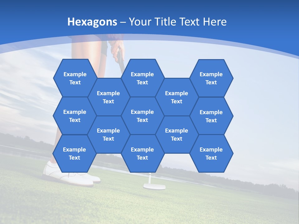 A Woman Putting A Golf Ball On The Green PowerPoint Template