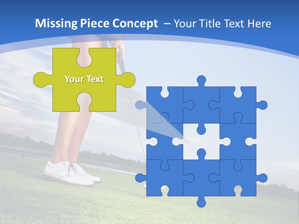 A Woman Putting A Golf Ball On The Green PowerPoint Template