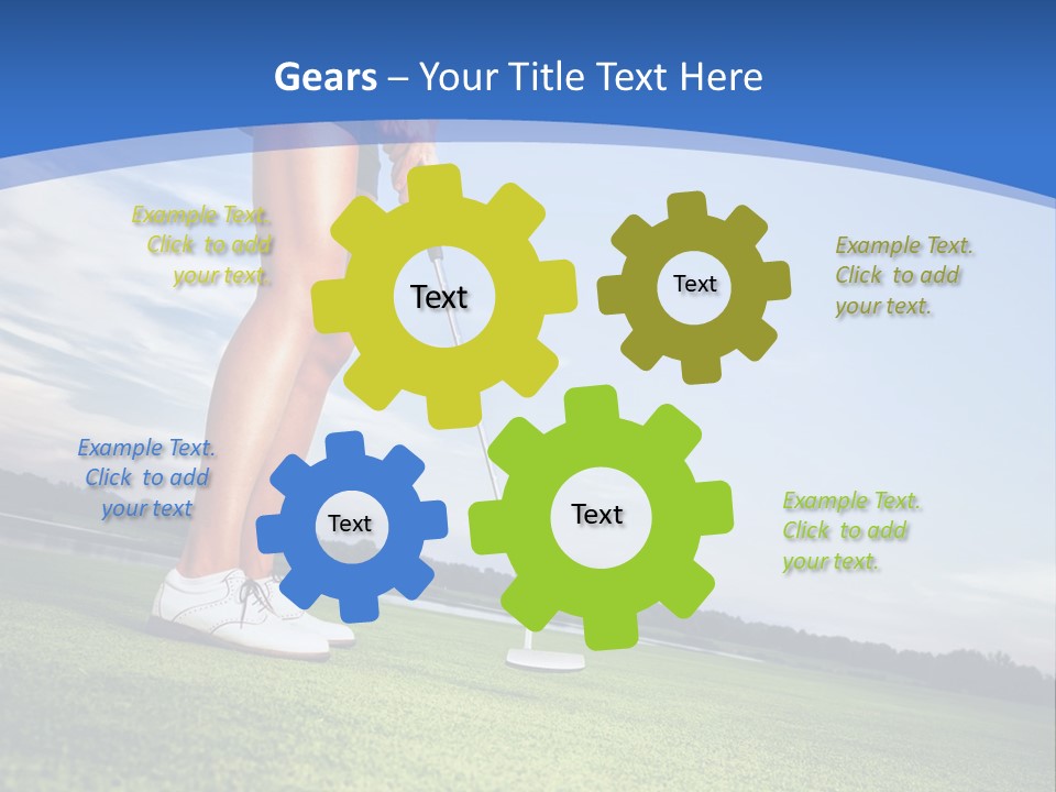 A Woman Putting A Golf Ball On The Green PowerPoint Template