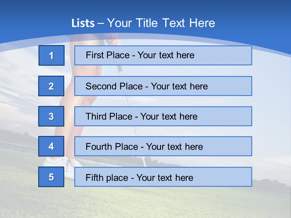 A Woman Putting A Golf Ball On The Green PowerPoint Template