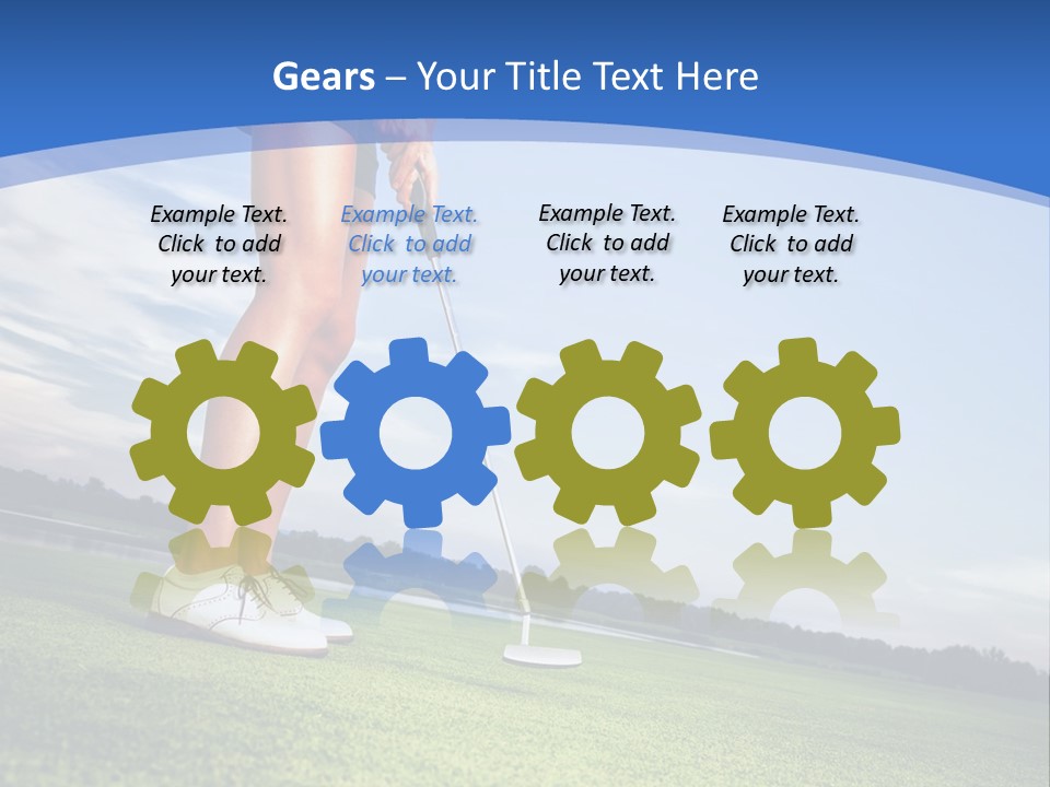 A Woman Putting A Golf Ball On The Green PowerPoint Template