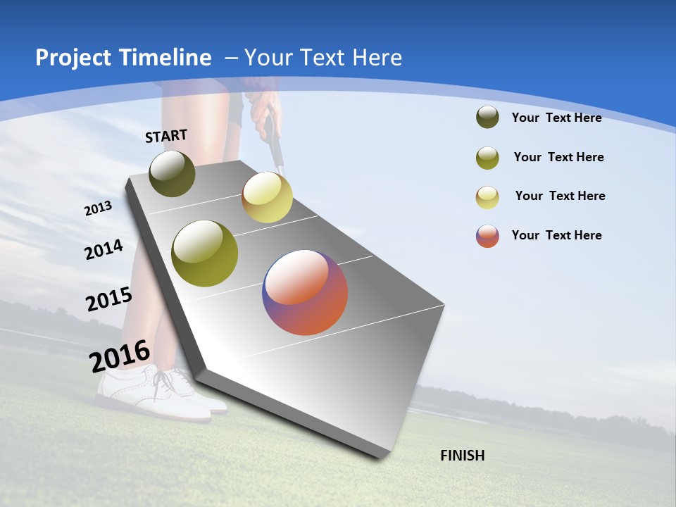 A Woman Putting A Golf Ball On The Green PowerPoint Template