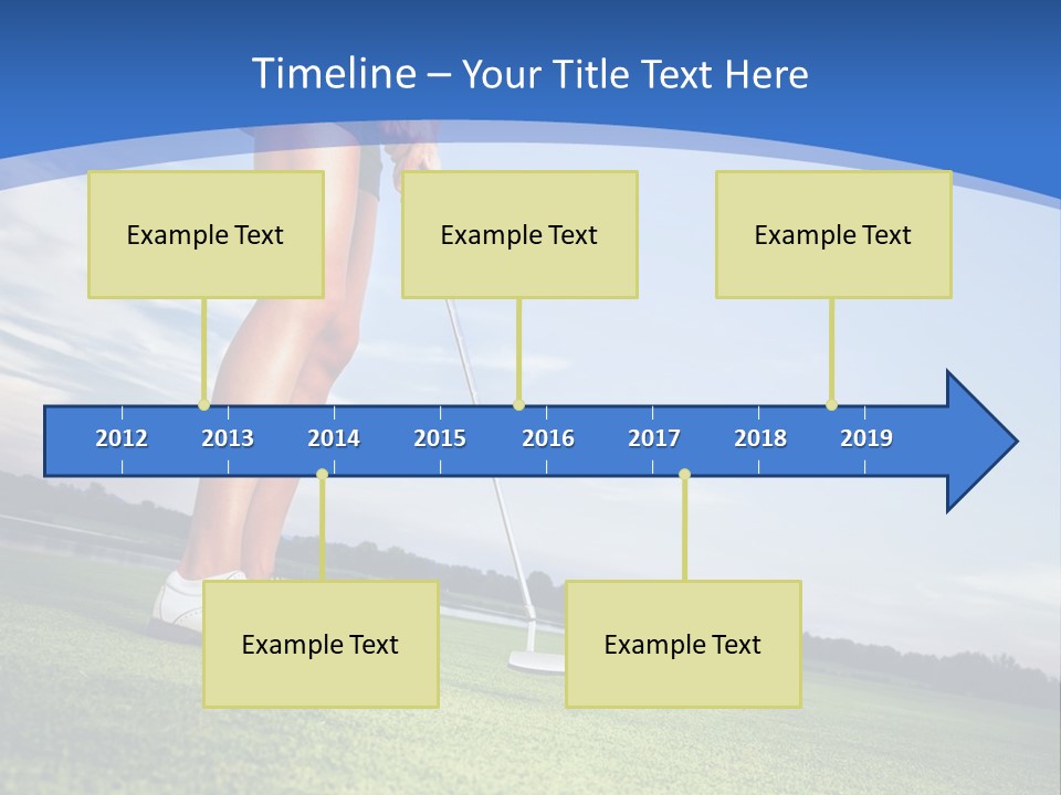 A Woman Putting A Golf Ball On The Green PowerPoint Template