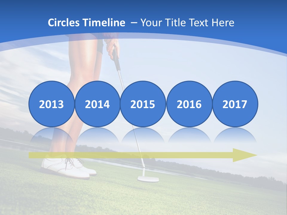 A Woman Putting A Golf Ball On The Green PowerPoint Template