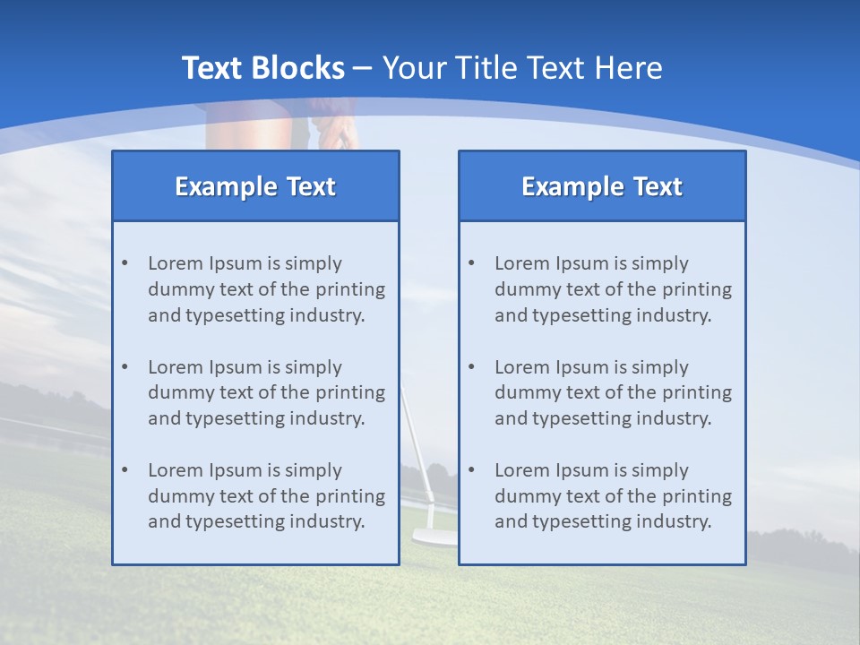 A Woman Putting A Golf Ball On The Green PowerPoint Template