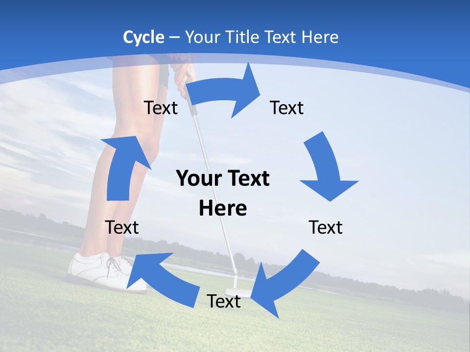 A Woman Putting A Golf Ball On The Green PowerPoint Template