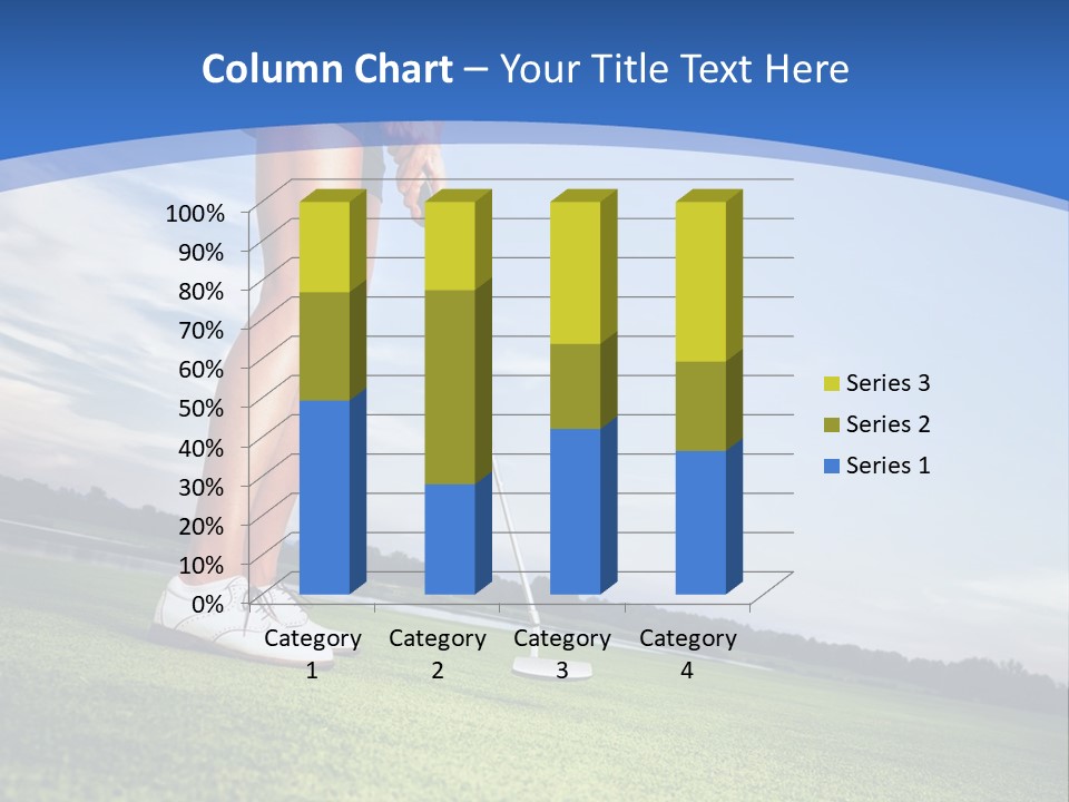 A Woman Putting A Golf Ball On The Green PowerPoint Template