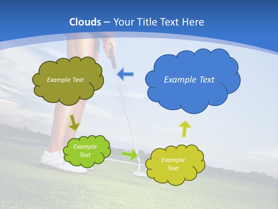 A Woman Putting A Golf Ball On The Green PowerPoint Template