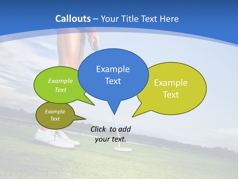 A Woman Putting A Golf Ball On The Green PowerPoint Template