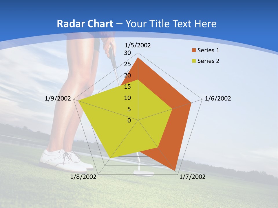A Woman Putting A Golf Ball On The Green PowerPoint Template