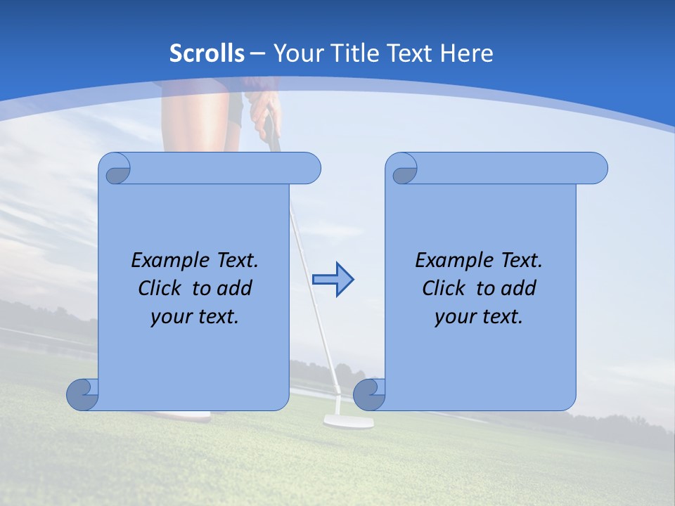 A Woman Putting A Golf Ball On The Green PowerPoint Template
