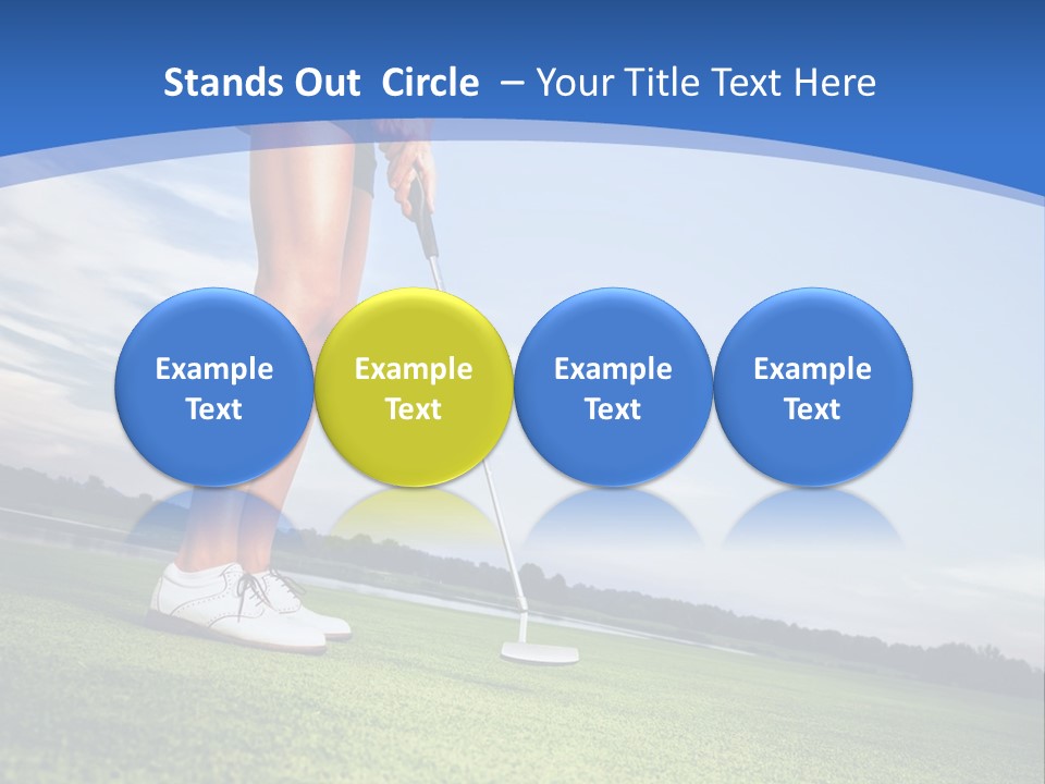 A Woman Putting A Golf Ball On The Green PowerPoint Template