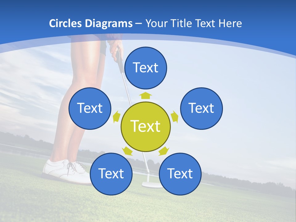 A Woman Putting A Golf Ball On The Green PowerPoint Template