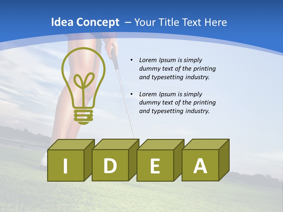 A Woman Putting A Golf Ball On The Green PowerPoint Template