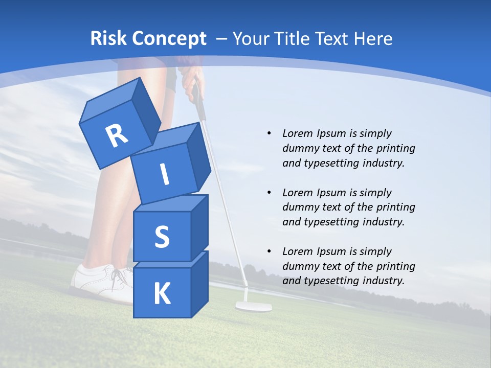 A Woman Putting A Golf Ball On The Green PowerPoint Template