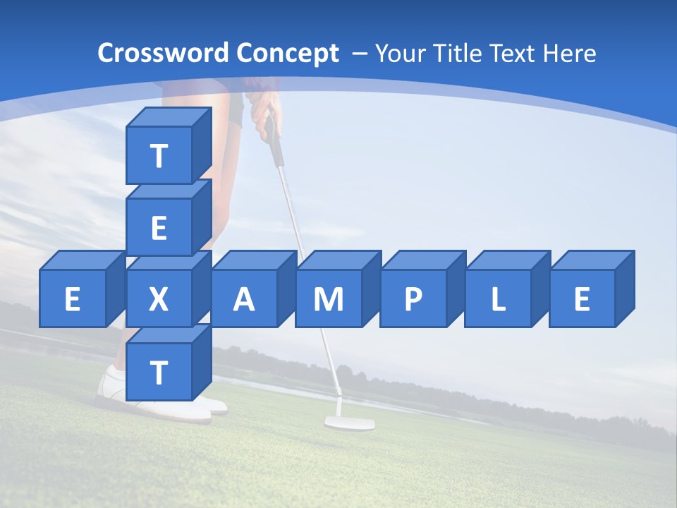 A Woman Putting A Golf Ball On The Green PowerPoint Template