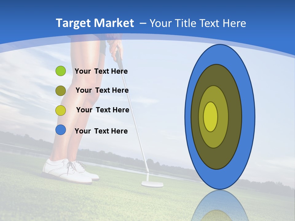 A Woman Putting A Golf Ball On The Green PowerPoint Template