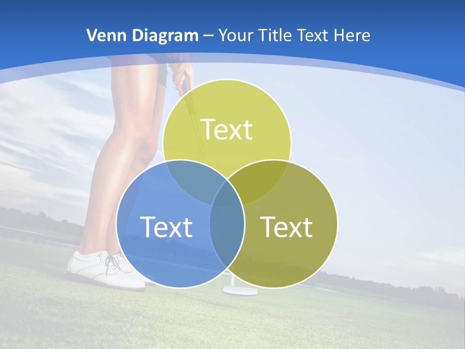 A Woman Putting A Golf Ball On The Green PowerPoint Template