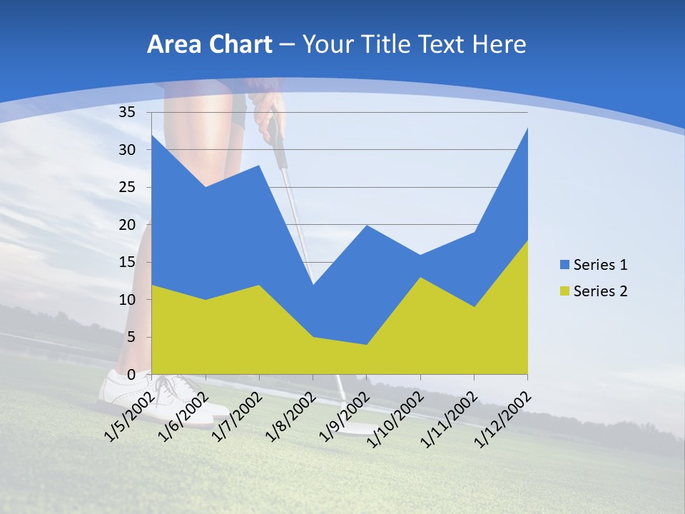 A Woman Putting A Golf Ball On The Green PowerPoint Template