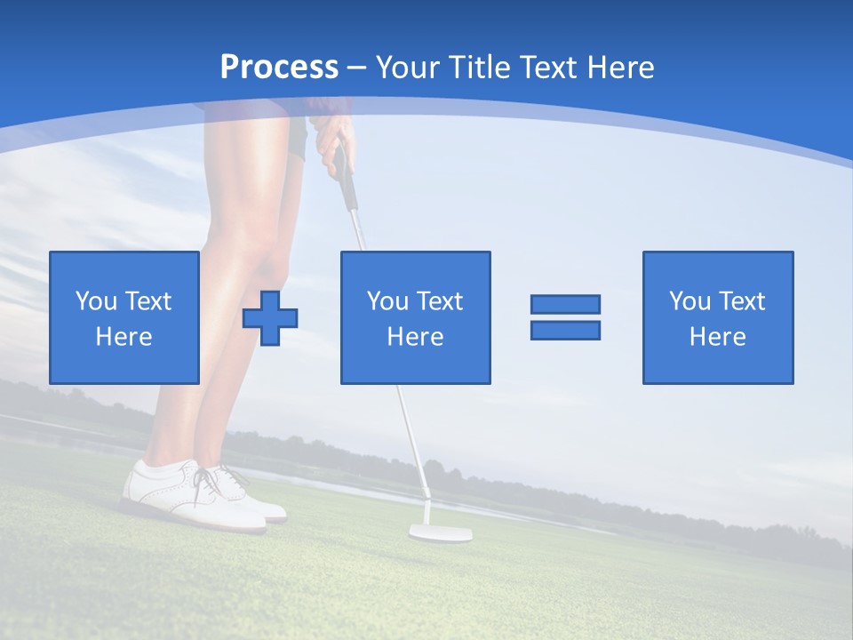 A Woman Putting A Golf Ball On The Green PowerPoint Template
