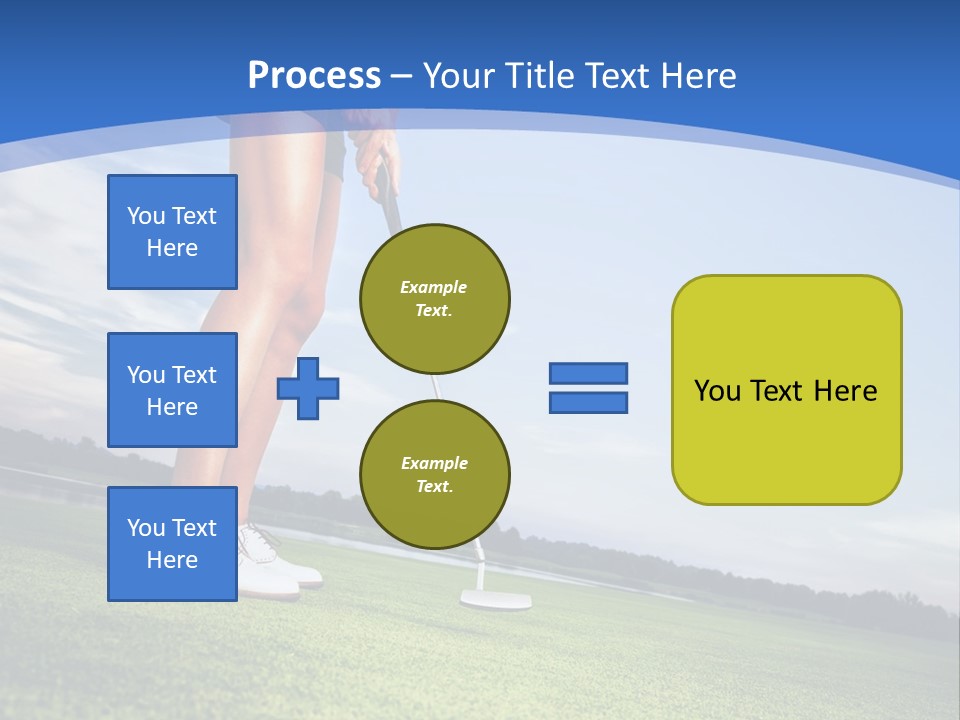 A Woman Putting A Golf Ball On The Green PowerPoint Template
