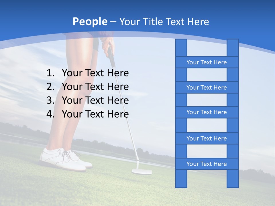 A Woman Putting A Golf Ball On The Green PowerPoint Template