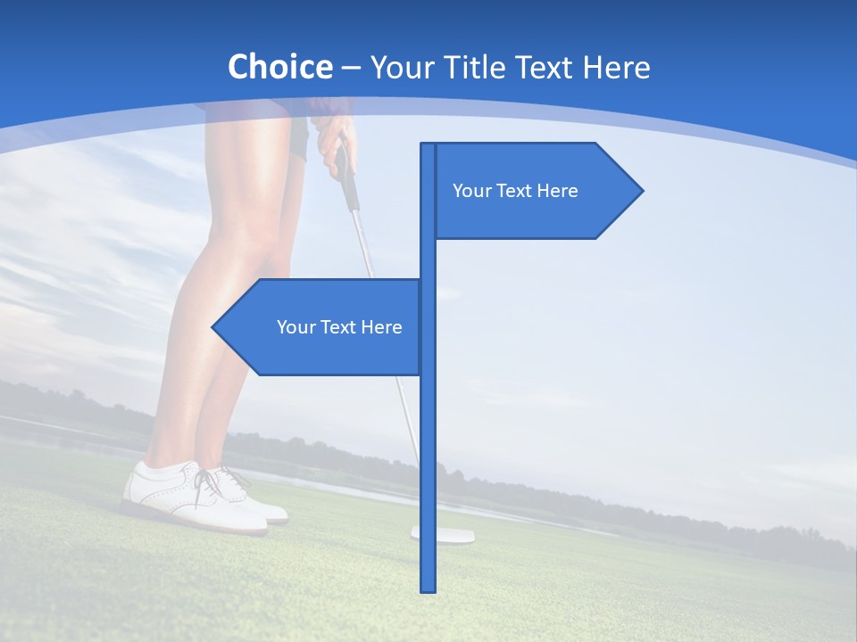 A Woman Putting A Golf Ball On The Green PowerPoint Template