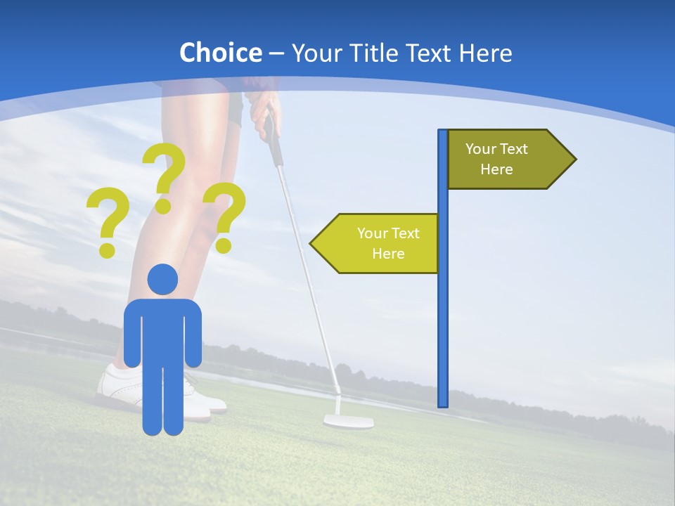 A Woman Putting A Golf Ball On The Green PowerPoint Template