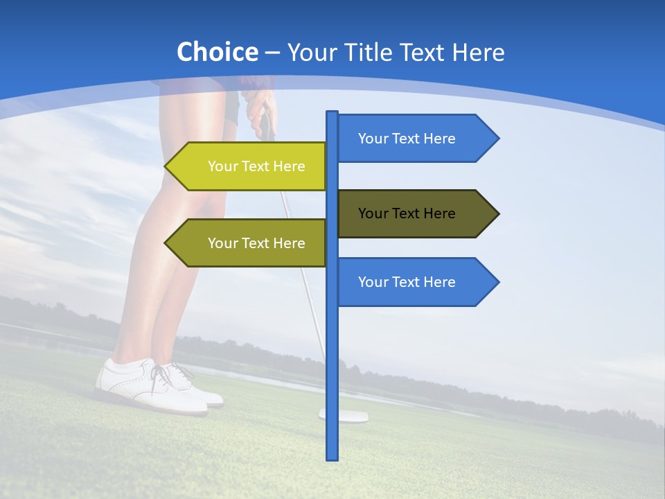 A Woman Putting A Golf Ball On The Green PowerPoint Template