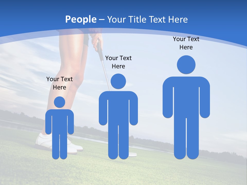 A Woman Putting A Golf Ball On The Green PowerPoint Template