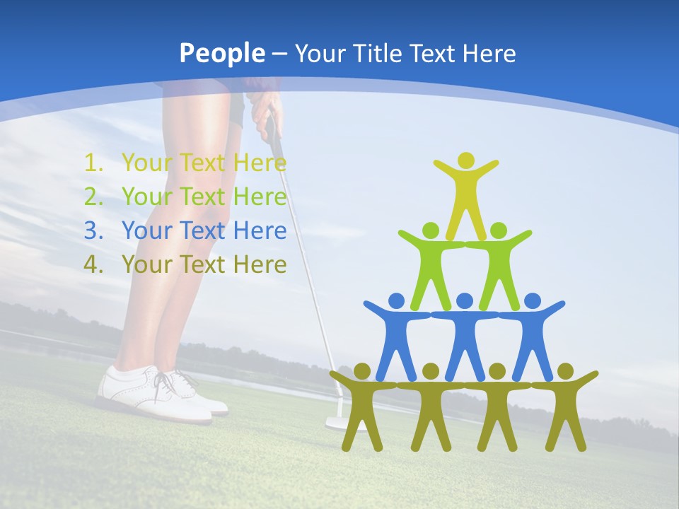 A Woman Putting A Golf Ball On The Green PowerPoint Template