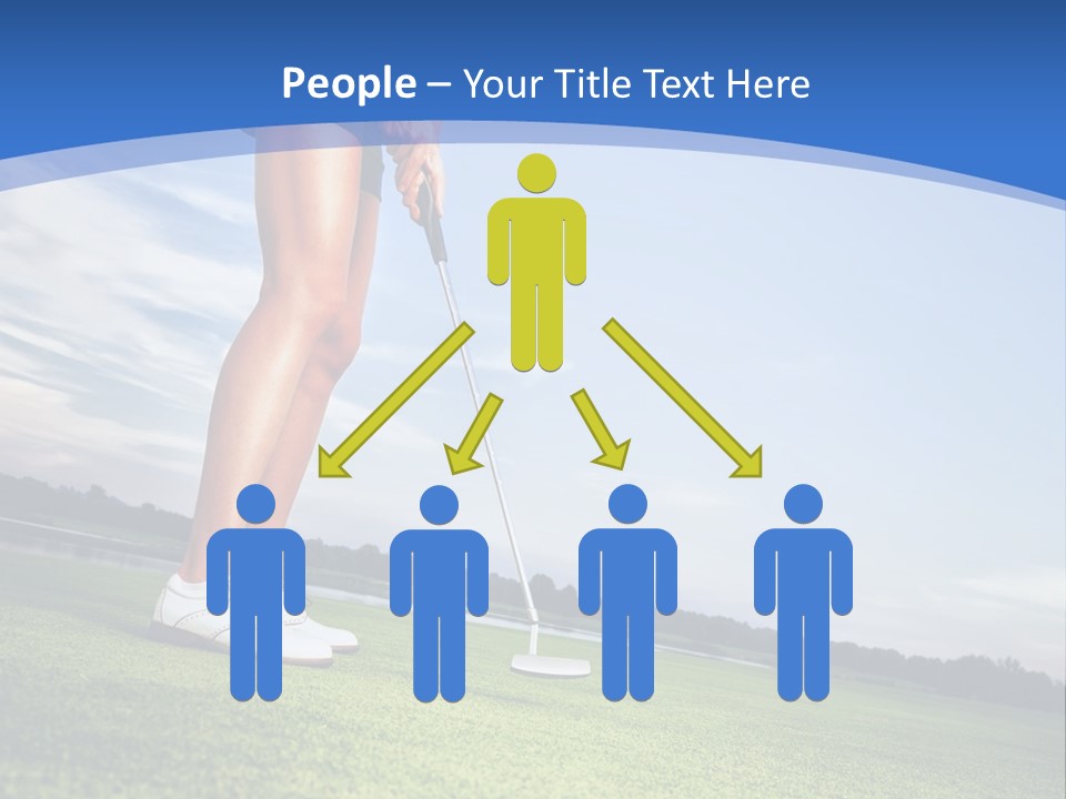 A Woman Putting A Golf Ball On The Green PowerPoint Template