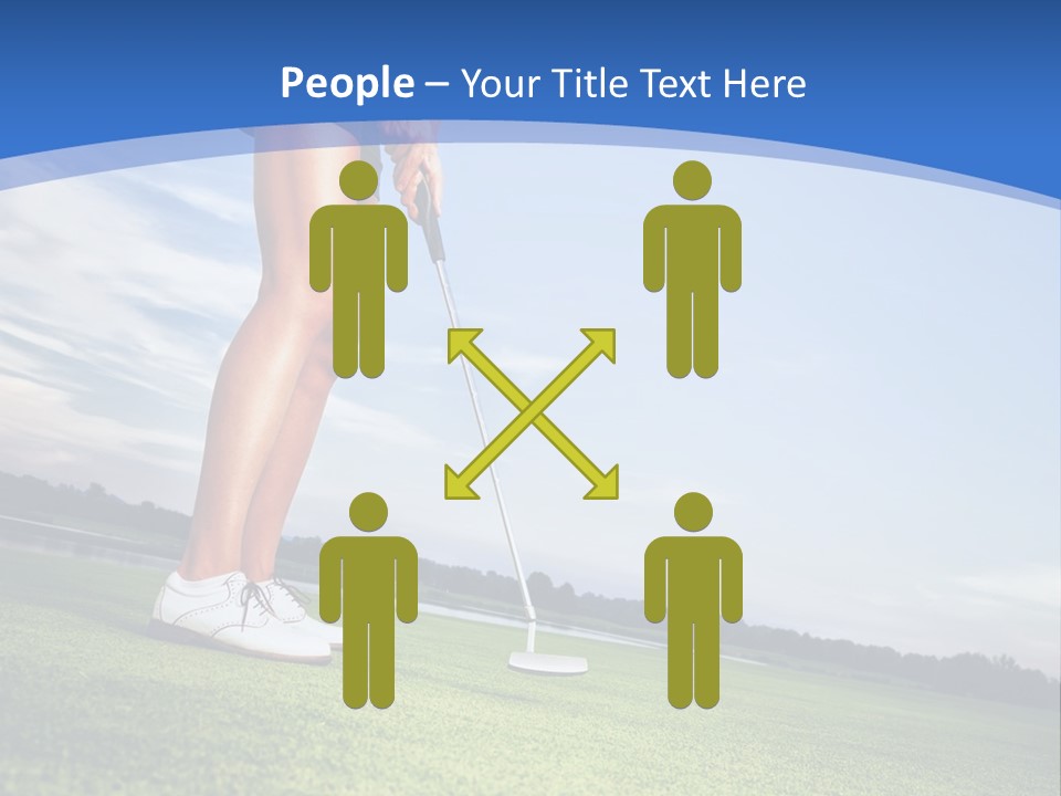 A Woman Putting A Golf Ball On The Green PowerPoint Template