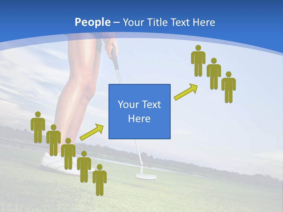 A Woman Putting A Golf Ball On The Green PowerPoint Template