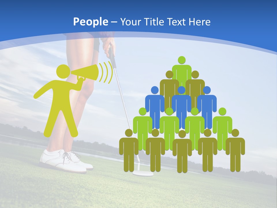 A Woman Putting A Golf Ball On The Green PowerPoint Template