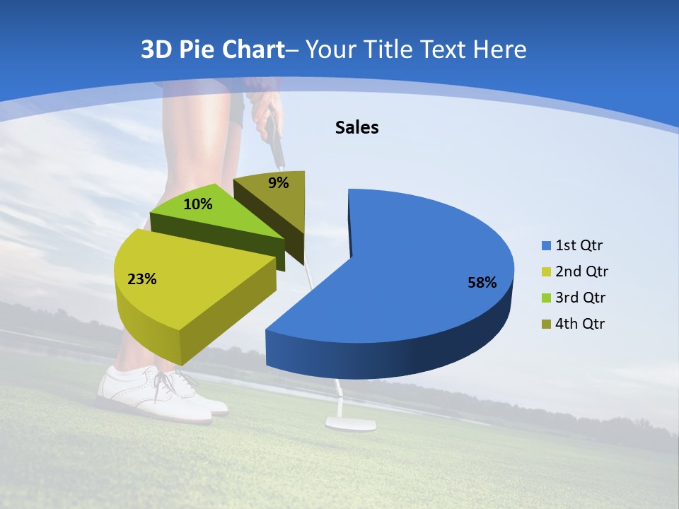 A Woman Putting A Golf Ball On The Green PowerPoint Template