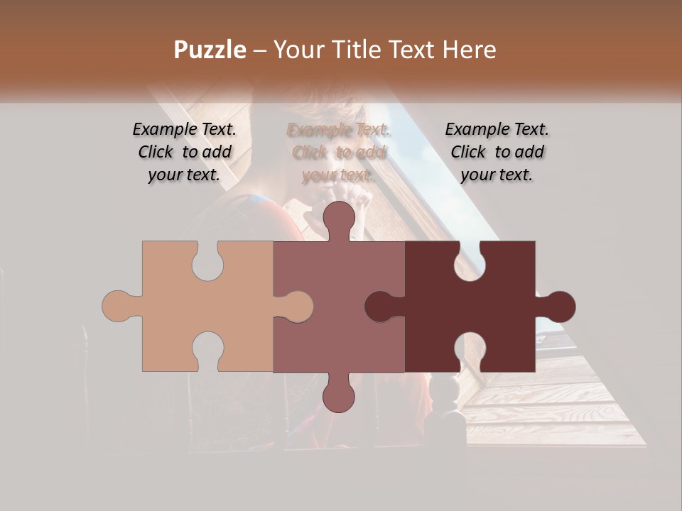 A Woman Sitting On A Bed Looking Out Of A Window PowerPoint Template